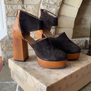 Free People Platform Suede Heel - 39
